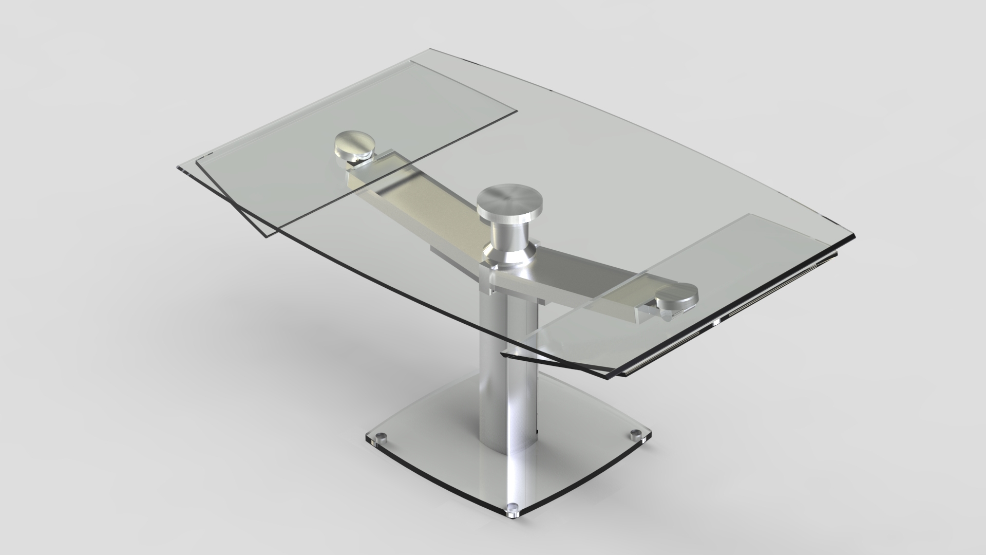 table rallonge design verre