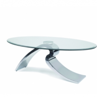 Table basse design verre trempé et métal - Modèle RAJA